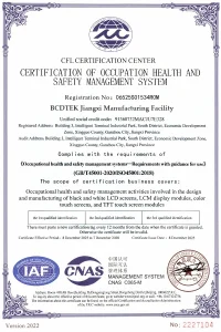 ISO 45001 certificate